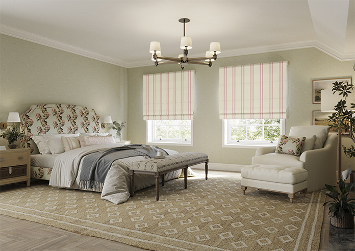 Adelaide, Winnies Stripe Rosies Pink - Twist&Fit Roman Blind - Image 6